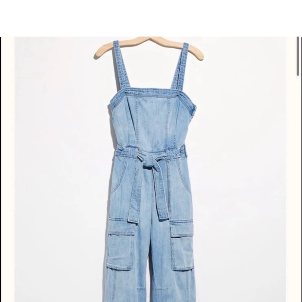 Free People Denim Blue Jumpsuit